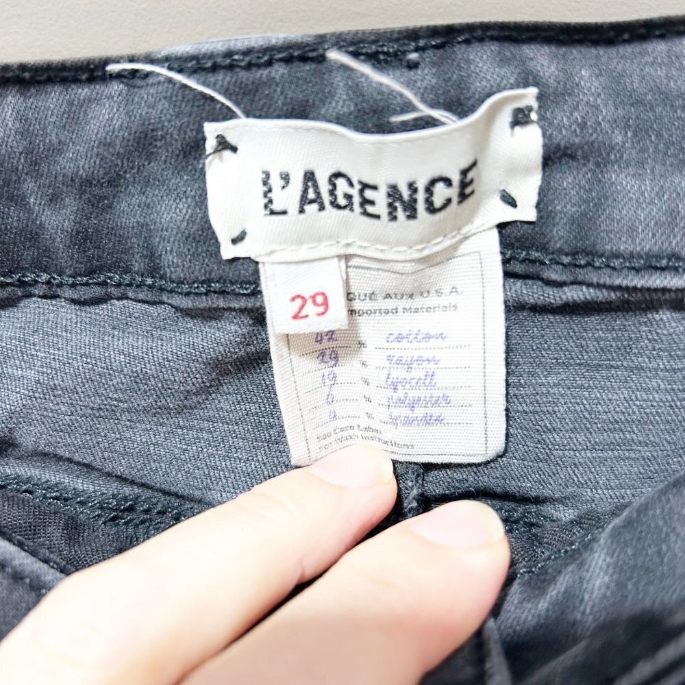 L’Agence Margot High Rise Skinny Jeans Size 29 Dark Graphite Charcoal Blac - Picture 7 of 13